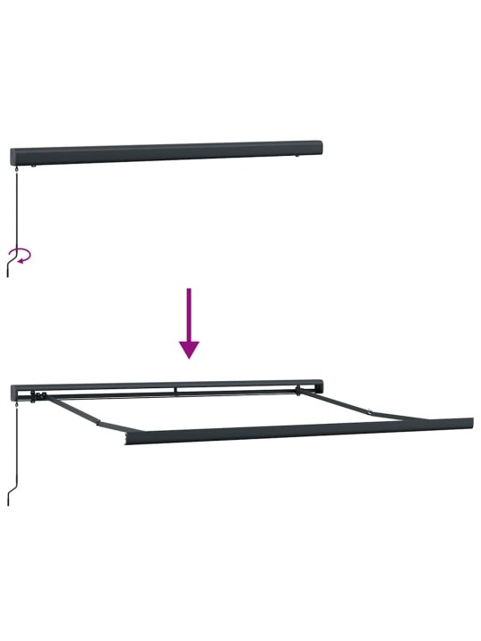 Sissetõmmatav varikatus valge 350 x 250 cm kangas, metall