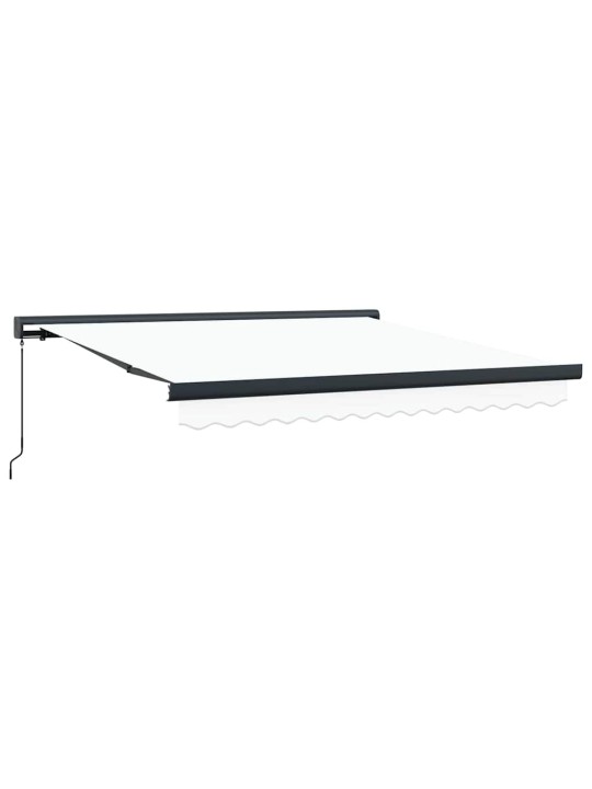 Sissetõmmatav varikatus valge 350 x 250 cm kangas, metall
