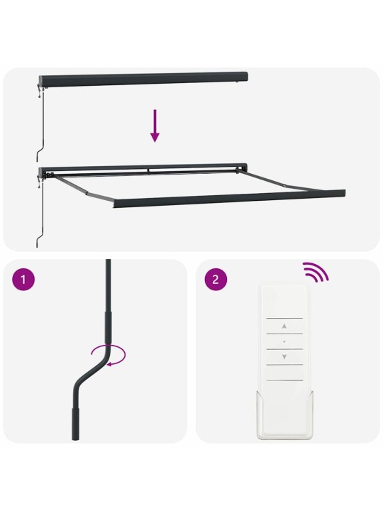 Sissetõmmatav varikatus valge 350 x 250 cm kangas, metall