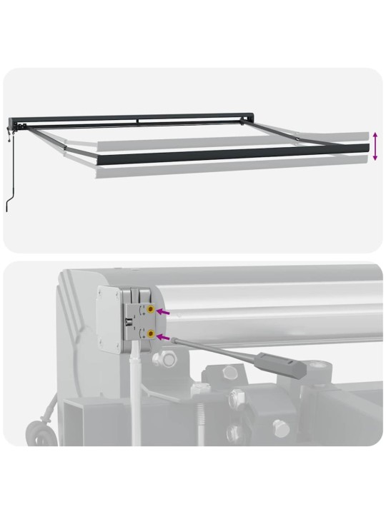 Sissetõmmatav varikatus valge 350 x 250 cm kangas, metall