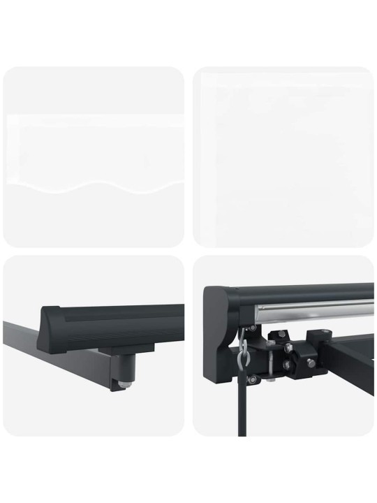 Sissetõmmatav varikatus valge 350x250 cm kangas