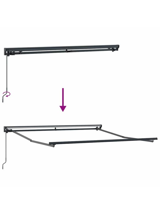 Sissetõmmatav varikatus valge 350x250 cm kangas