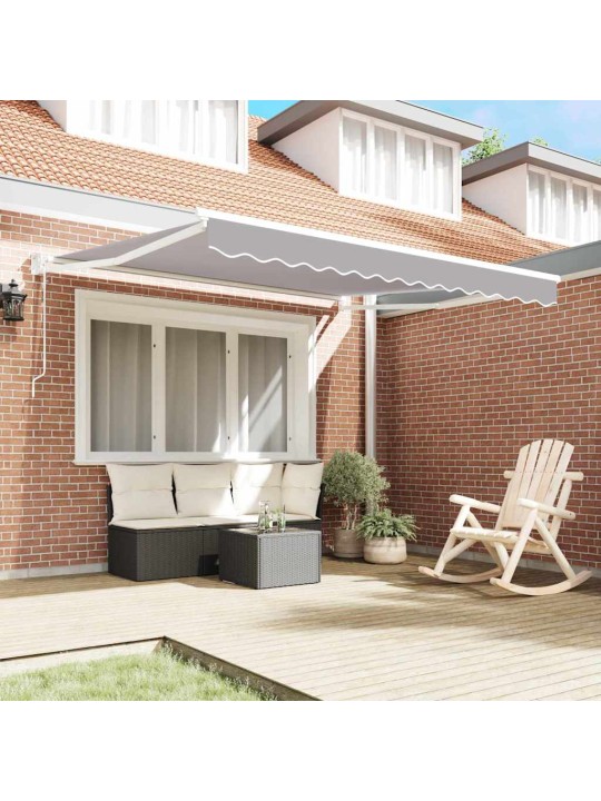 Sissetõmmatav varikatus helehall 350 x 250 cm kangas