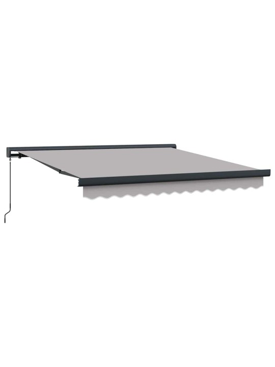 Sissetõmmatav varikatus helehall 350 x 250 cm kangas, metall