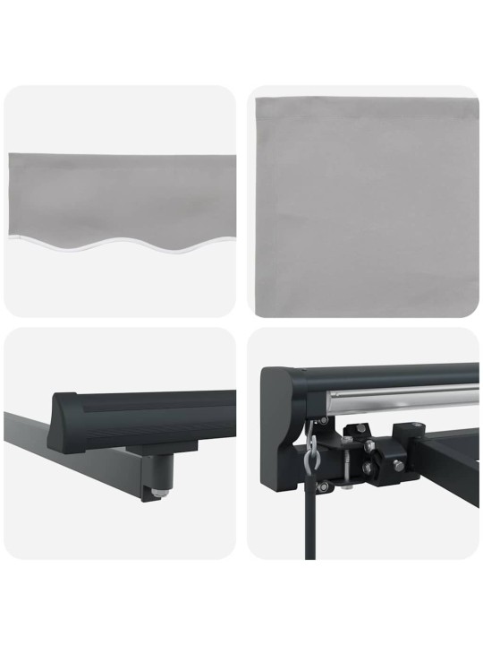 Sissetõmmatav varikatus helehall 350x250 cm kiud