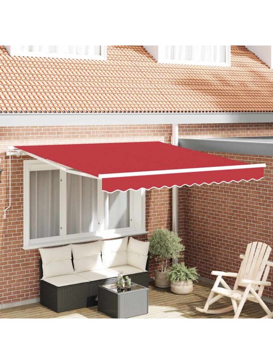 Sissetõmmatav varikatus punane 350 x 250 cm kangas