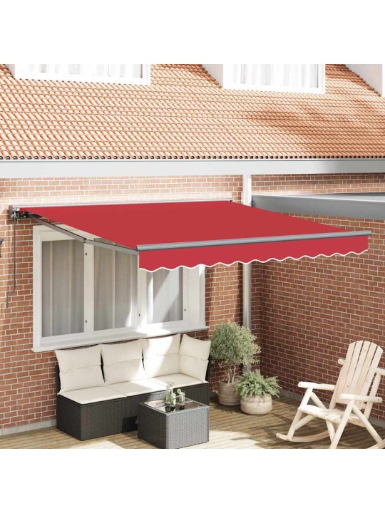 Sissetõmmatav varikatus punane 350x250 cm kangas