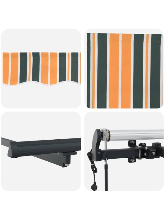 Sissetõmmatav varikatus roheline ja kollane 350 x 250 cm