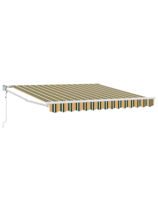 Sissetõmmatav varikatus roheline ja kollane 350 x 250 cm