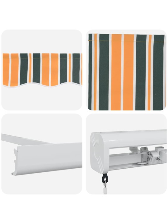 Sissetõmmatav varikatus kollane 350 x 250 cm kangas, metall