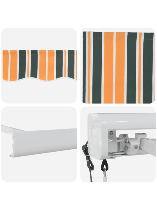 Sissetõmmatav varikatus roheline ja kollane 350 x 250 cm