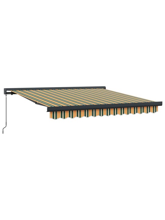 Sissetõmmatav varikatus roheline ja kollane 350 x 250 cm