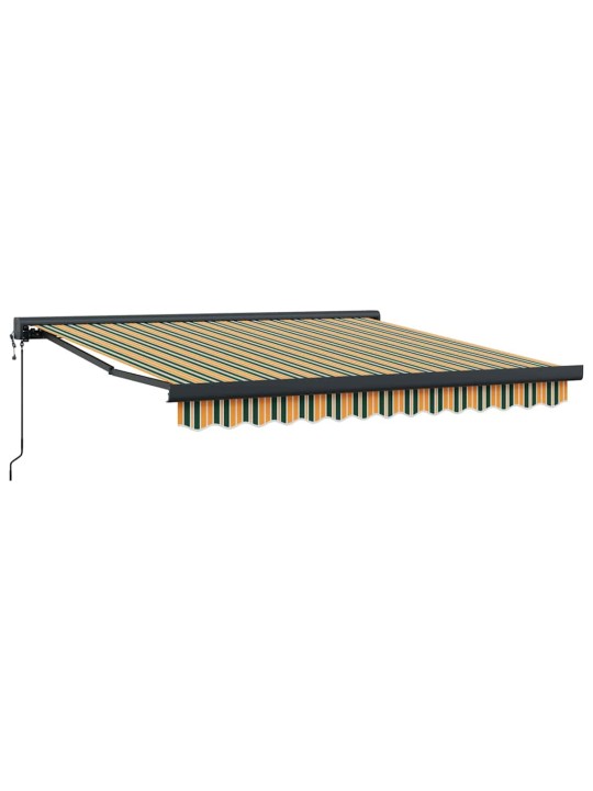 Sissetõmmatav varikatus roheline ja kollane 350 x 250 cm