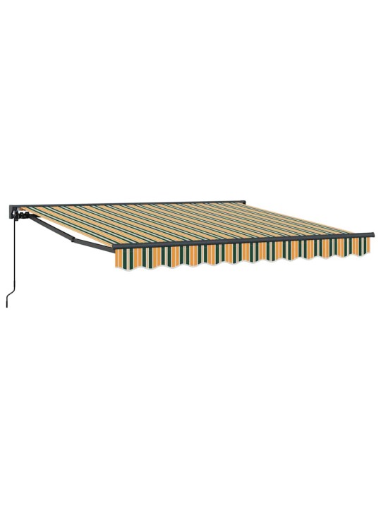 Sissetõmmatav varikatus roheline ja kollane 350x250 cm kangas