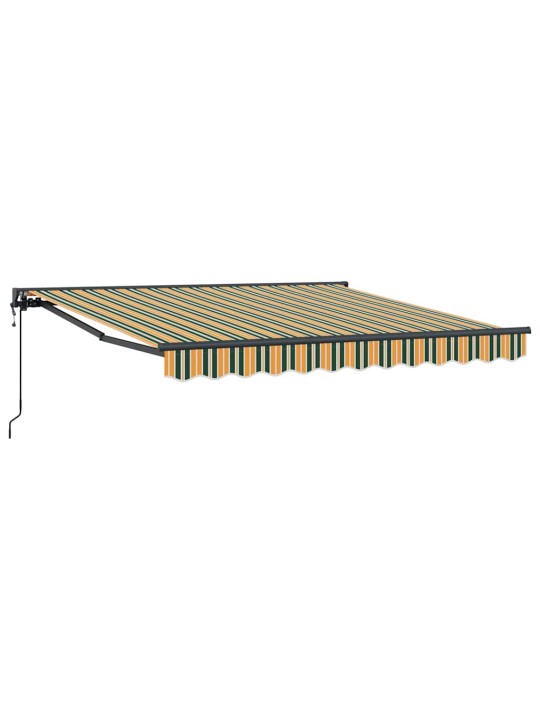 Sissetõmmatav varikatus roheline ja kollane 350x250 cm kangas