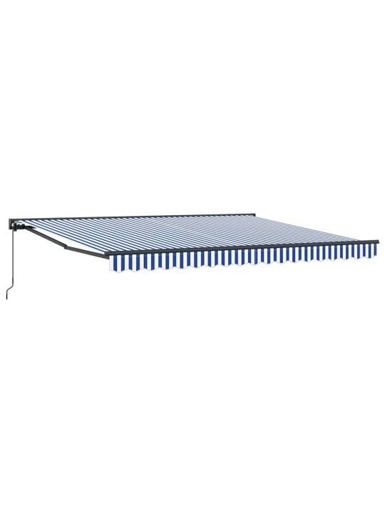 Sissetõmmatav varikatus sinine ja valge 400x300 cm kangas