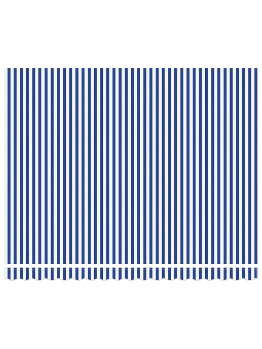 Sissetõmmatav varikatus sinine ja valge 400x300 cm kangas