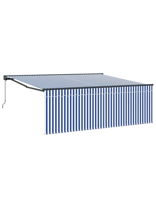 Sissetõmmatav varikatus sinine ja antriit 400 × 300 cm