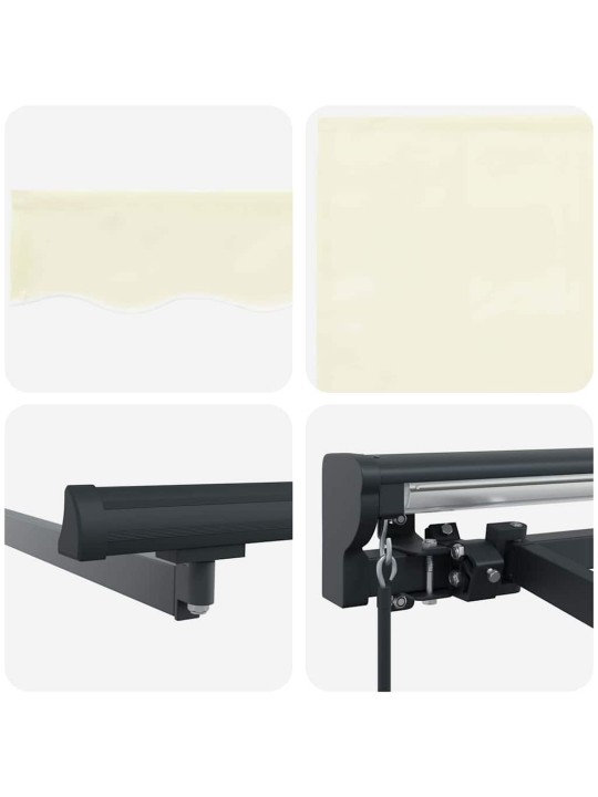 Sissetõmmatav varikatus cream 400 × 300 cm polüester