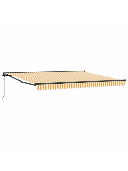 Sissetõmmatav varikatus kollane ja valge 400x300 cm kangas