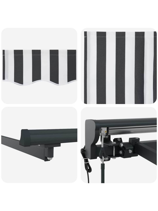 Sissetõmmatav varikatus anthracite ja valge 400x300 cm kangas