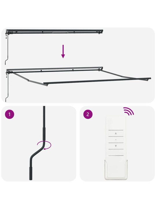 Sissetõmmatav varikatus anthracite ja valge 400x300 cm kangas