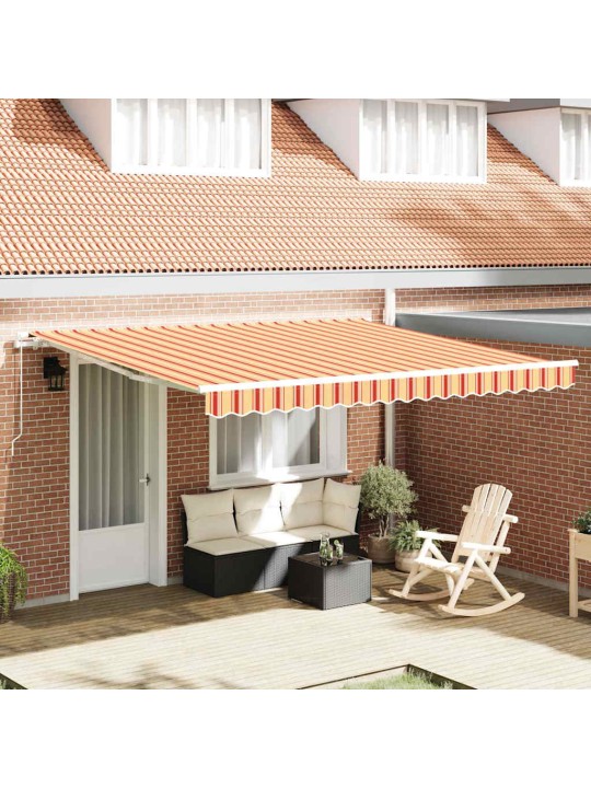 Sissetõmmatav varikatus kollane ja oranž 400 × 300 cm