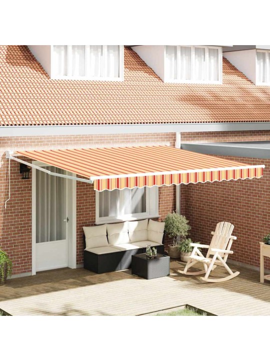 Sissetõmmatav varikatus kollane ja oranž 400 × 300 cm