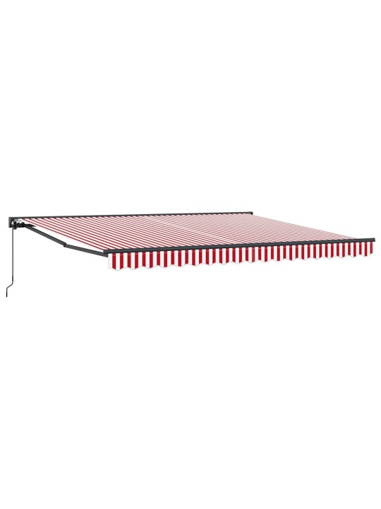 Sissetõmmatav varikatus punane ja valge triip 400x300 cm