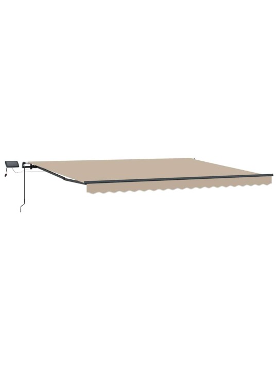 Sissetõmmatav varikatus beež 400 × 300 cm kangas