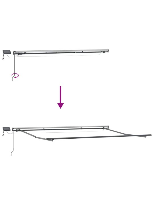 Sissetõmmatav varikatus valge 400 × 300 cm kangas