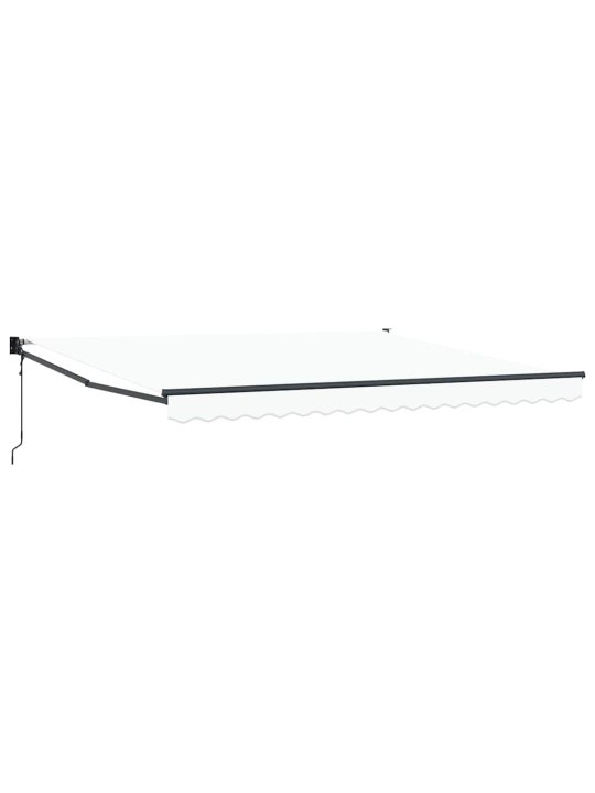 Sissetõmmatav varikatus valge 400 × 300 cm polüester