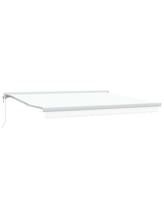 Sissetõmmatav varikatus valge 400 × 300 cm kangas, metall
