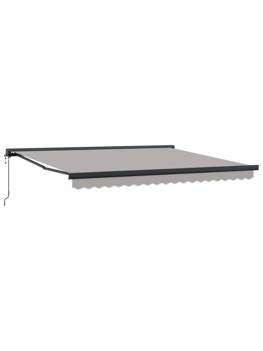Sissetõmmatav varikatus helehall 400 × 300 cm kangas, metall