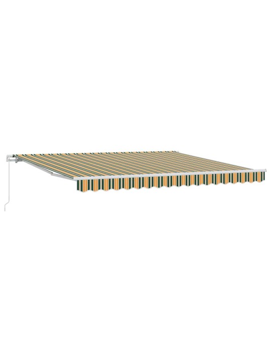 Sissetõmmatav varikatus roheline ja kollane 400 × 300 cm