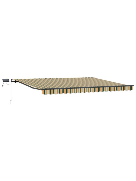 Sissetõmmatav varikatus roheline ja kollane 400 × 350 cm