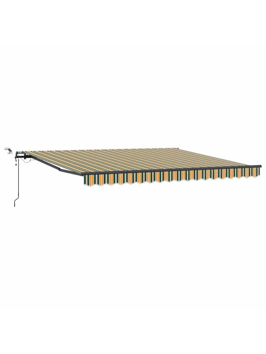 Sissetõmmatav varikatus roheline ja kollane 400 × 350 cm