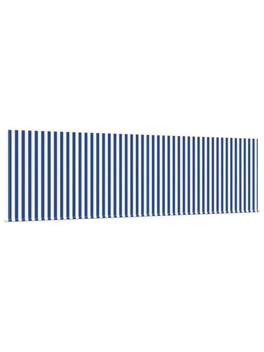 Sissetõmmatav varikatus sinine ja valge 450 × 300 cm kangas