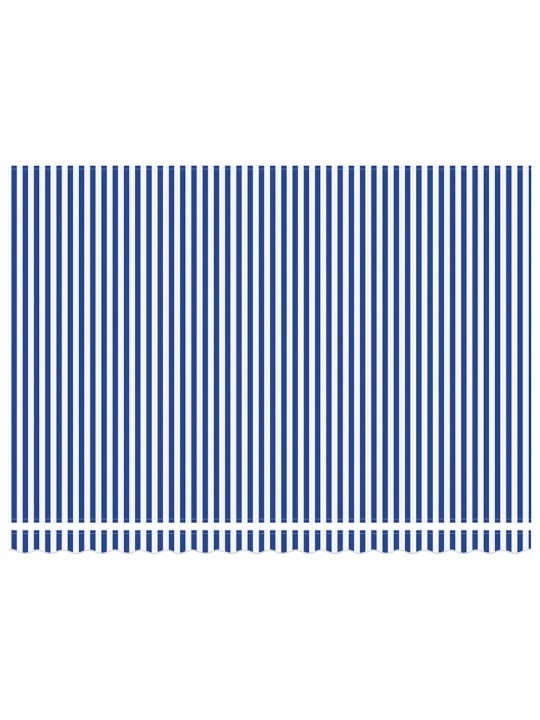 Sissetõmmatav varikatus sinine ja valge 450 × 300 cm kangas
