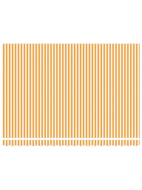 Sissetõmmatav varikatus oranž ja valge 450x300 cm kangas