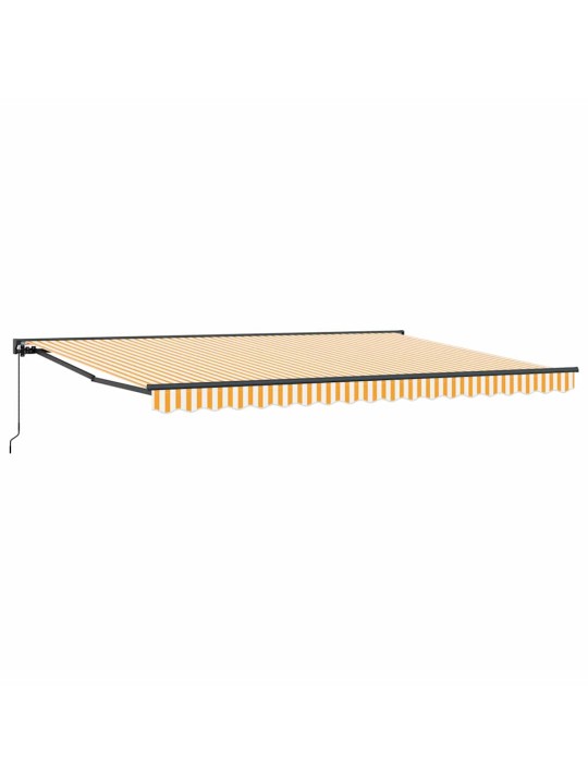 Sissetõmmatav varikatus oranž ja valge 450x300 cm kangas