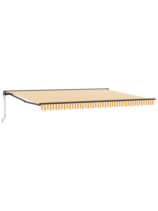 Sissetõmmatav varikatus oranž ja valge 450x300 cm kangas