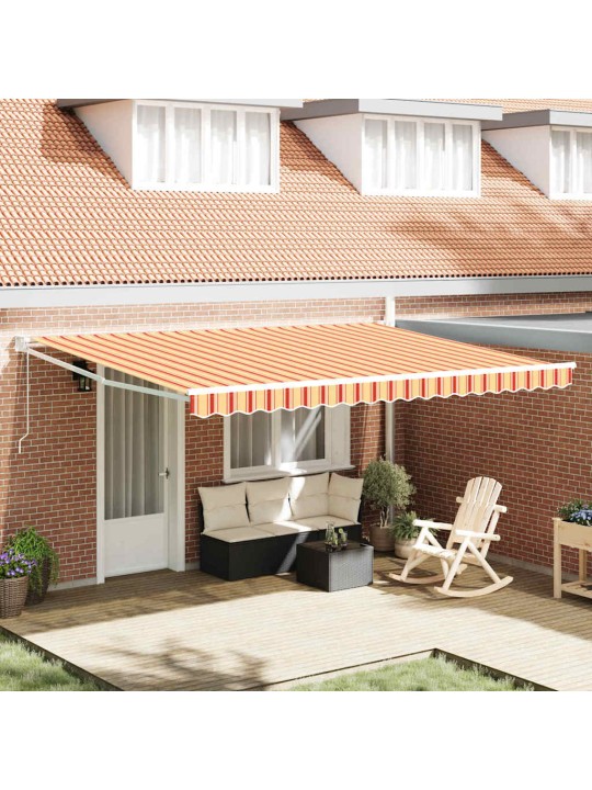 Sissetõmmatav varikatus kollane, oranž 450 × 300 cm kangas