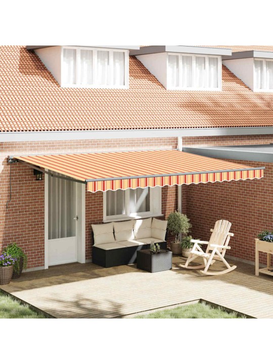 Sissetõmmatav varikatus kollane ja oranž 450x300 cm kangas