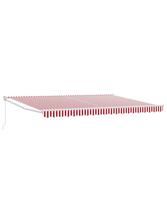 Sissetõmmatav varikatus punane, valge 450 × 300 cm kangas