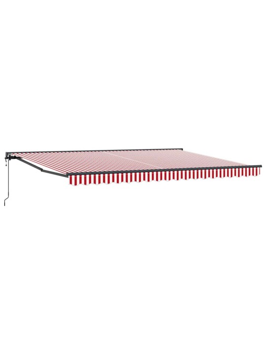Sissetõmmatav varikatus punane ja valge triip 450x300 cm