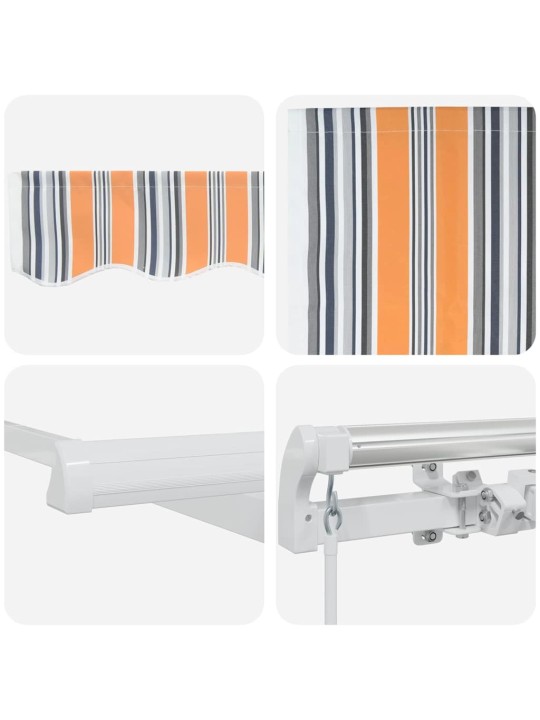 Sissetõmmatav varikatus striped mitmevärviline 450 × 300 cm