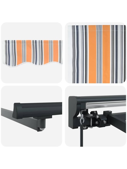 Sissetõmmatav varikatus mitmevärviline triip 450x300 cm