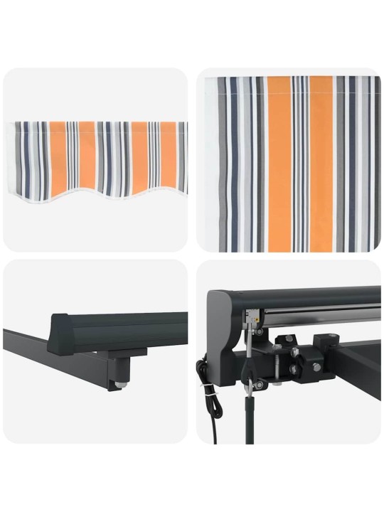 Sissetõmmatav varikatus mitmevärviline triip 450x300 cm