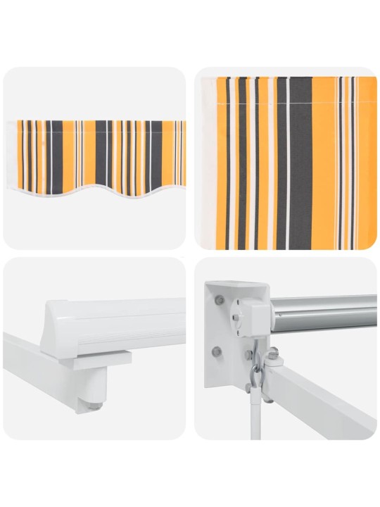 Sissetõmmatav varikatus striped mitmevärviline 450 × 300 cm